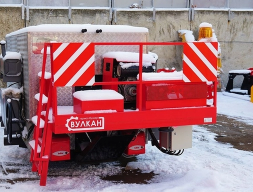 Термос-бункер для литого асфальта "Вулкан" в кузов Камаза 65115, 55111 — миниатюра 6