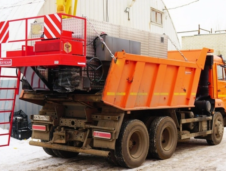 Термос-бункер для литого асфальта "Вулкан" в кузов Камаза 65115, 55111 — вид 4