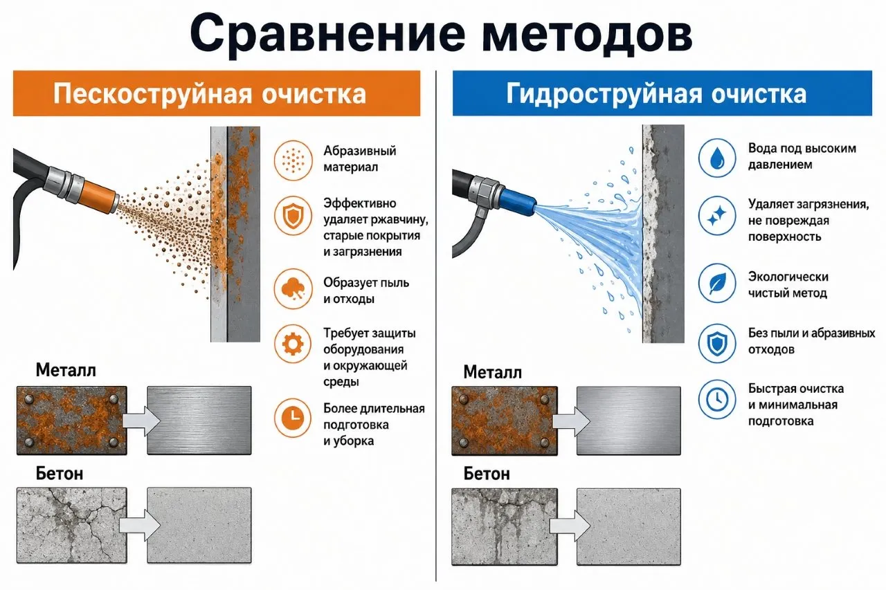 Инфографика: сравнение методов очистки мостов и путепроводов